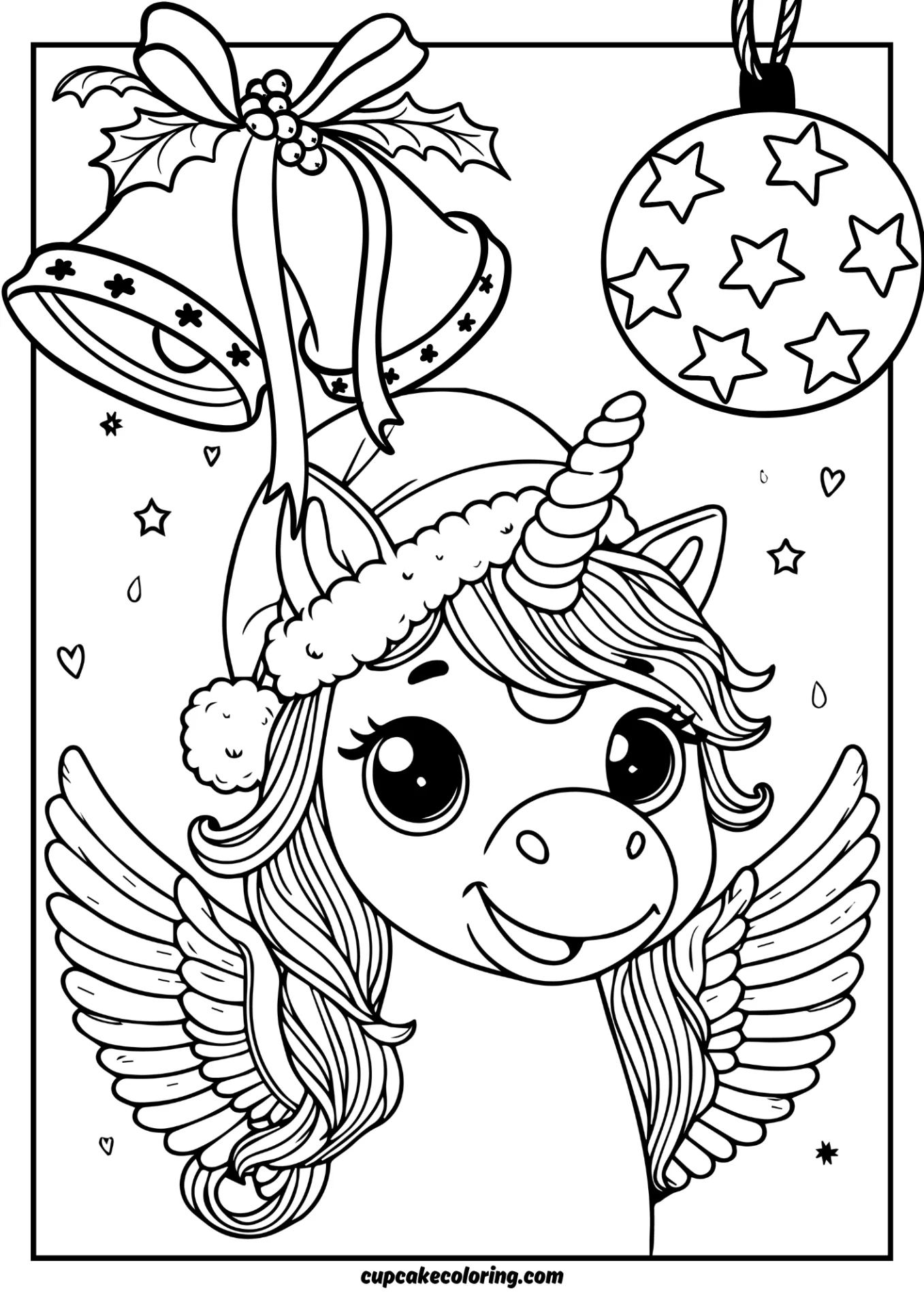 Christmas fesitve pictures to color of unicorns