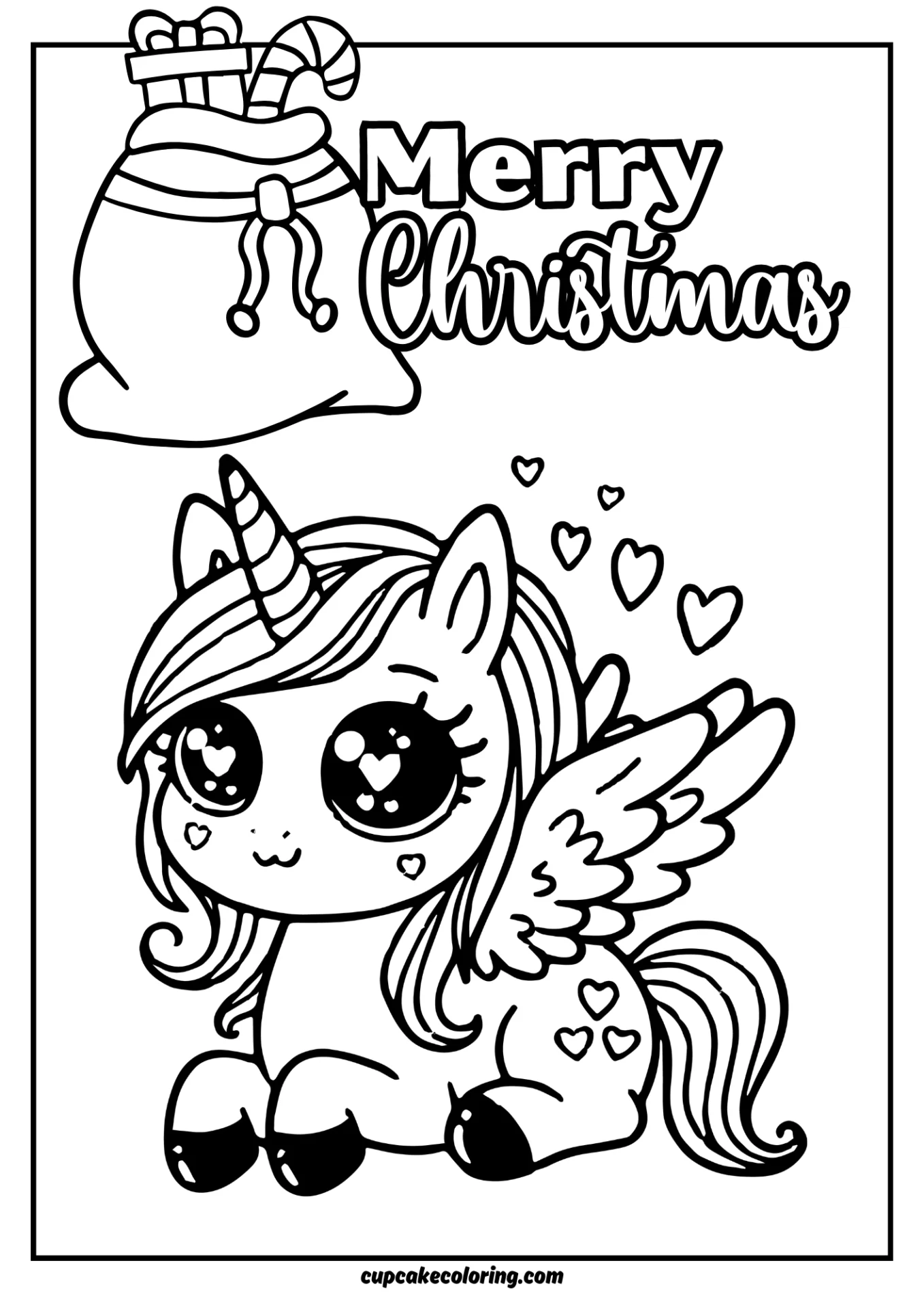 Merry christmas unicorn drawing pictures printable free