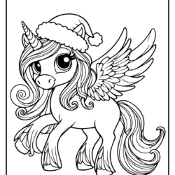 color book pages unicorn sheet with lights