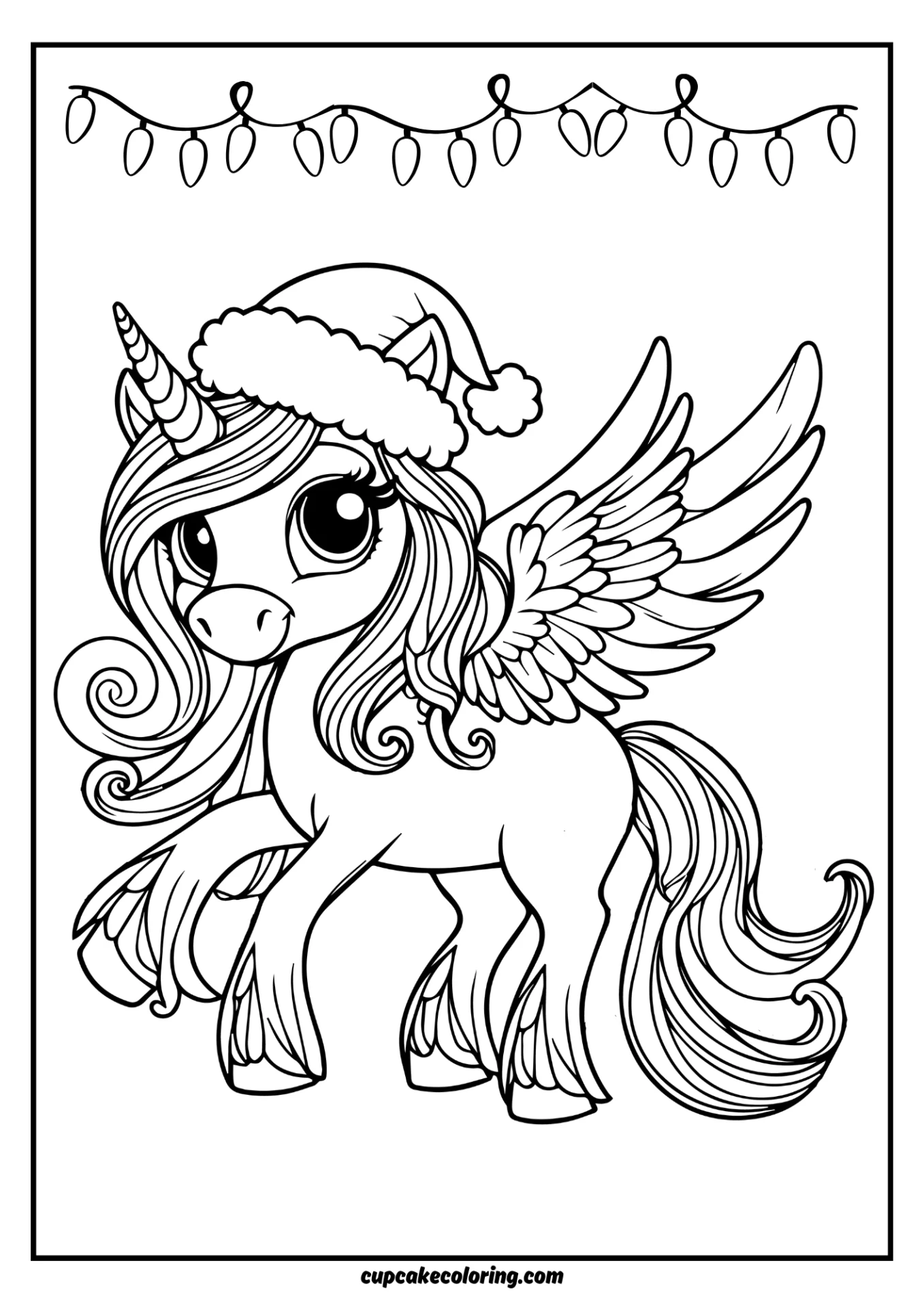 color book pages unicorn sheet with lights