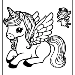 coloring pages of peghasus unicorns and fairies lovely to color