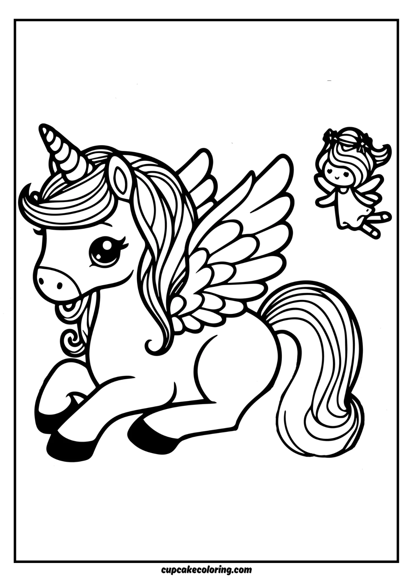 coloring pages of peghasus unicorns and fairies lovely to color