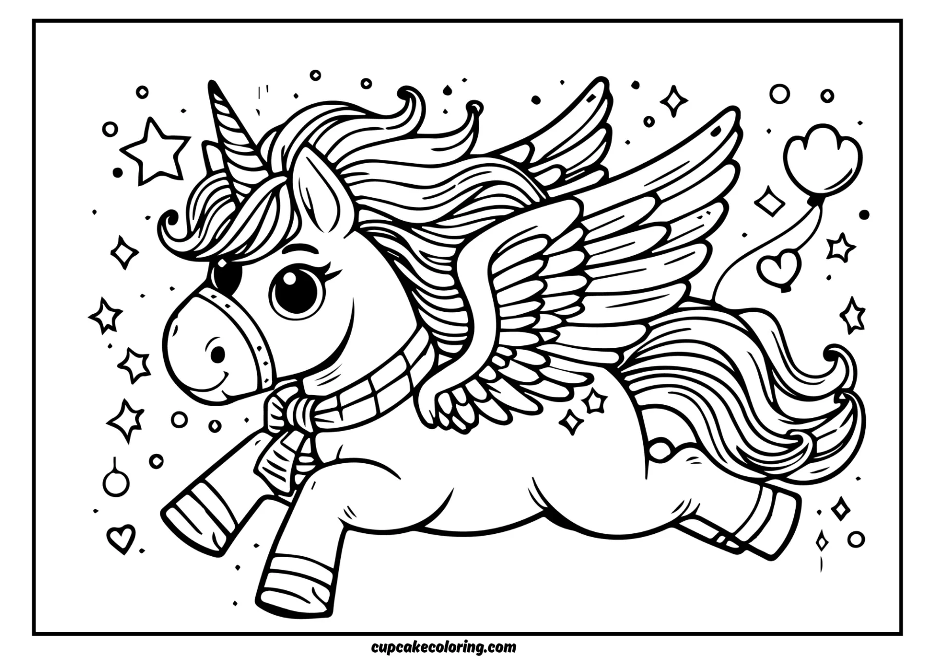 unicorn in winter with a scarf