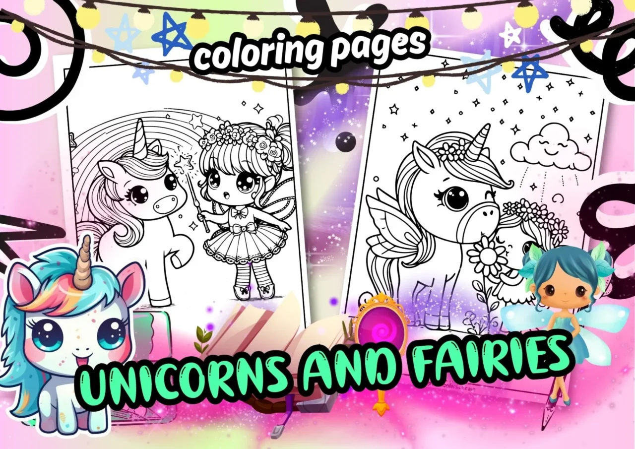 coloring-page-unicorns-and-fairies