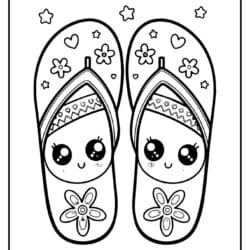 Easy coloring page flip flops