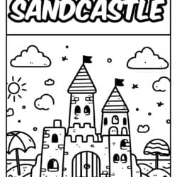 Sandcastle coloring page for boys