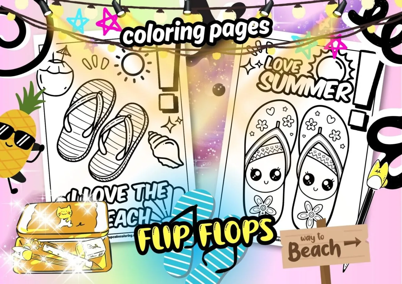 flip flops coloring pages free printable
