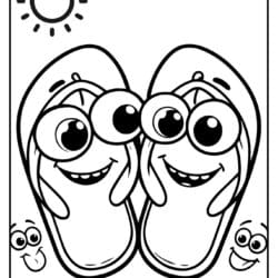 flip flops coloring picture for summer