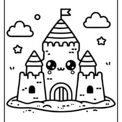 sandcastle coloring picture for kidsđ