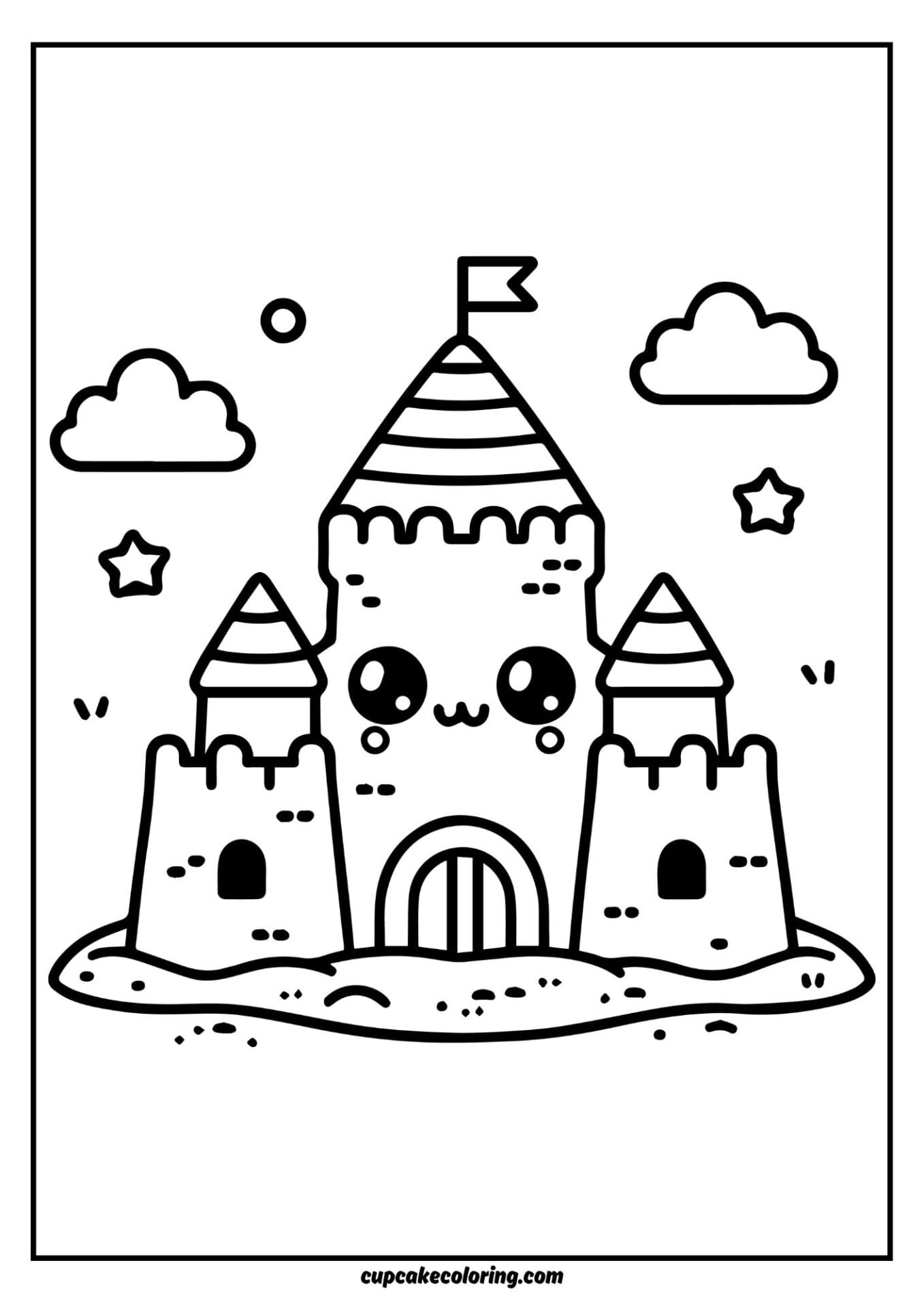 sandcastle coloring picture for kidsđ