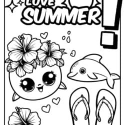summer coloring picture for girls