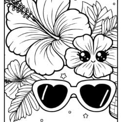 summer flowers coloring page