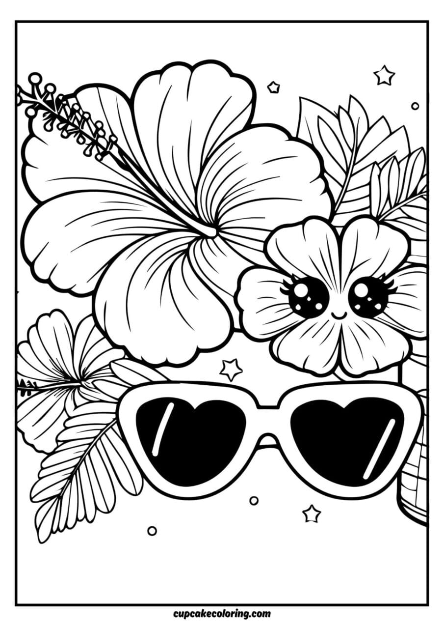 summer flowers coloring page