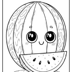 watermelon coloring page for summer