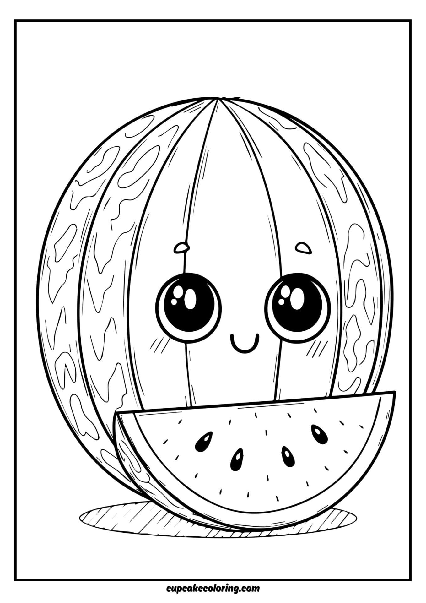 watermelon coloring page for summer