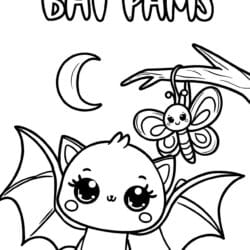 Cute Bat Pals Coloring Page – Free Printable