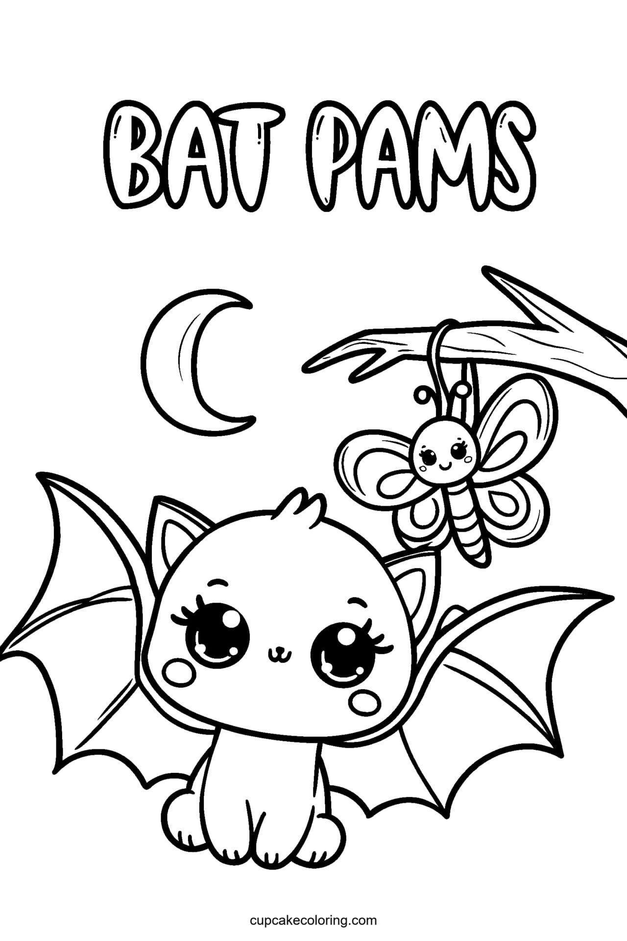 Cute Bat Pals Coloring Page – Free Printable