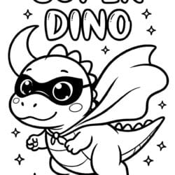 Dino Superhero Costume Coloring Page – Free Printable