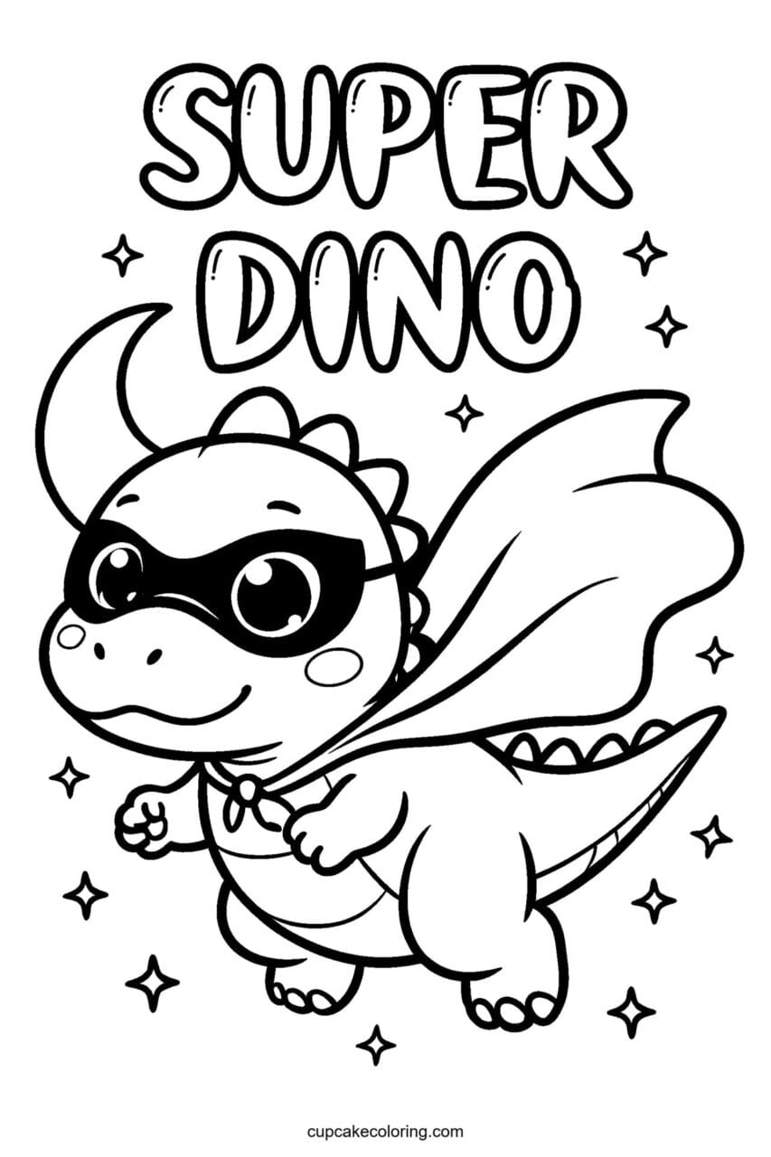 Dino Superhero Costume Coloring Page – Free Printable