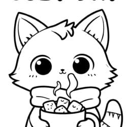 Fox Cozy Cocoa Coloring Page – Free Printable