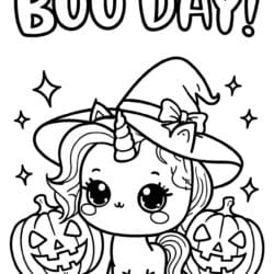 Happy Halloween Unicorn Coloring Page – Free Printable