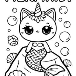 Mermaid Unicorn Costume Coloring Page – Free Printable