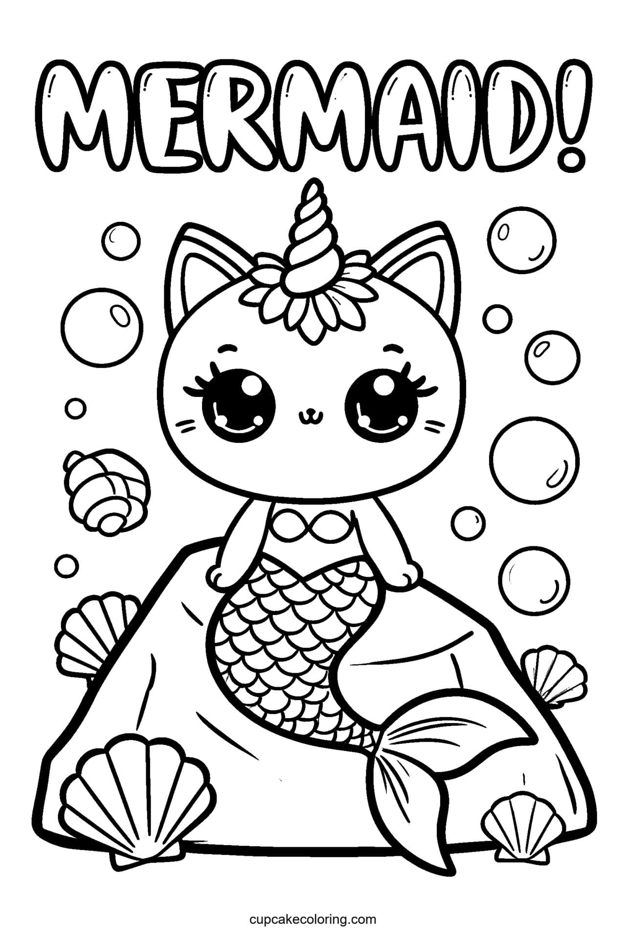 Mermaid Unicorn Costume Coloring Page – Free Printable