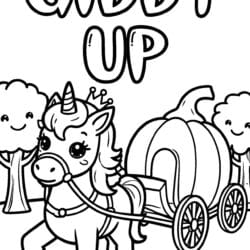 Princess Unicorn Carriage Coloring Page – Free Printable
