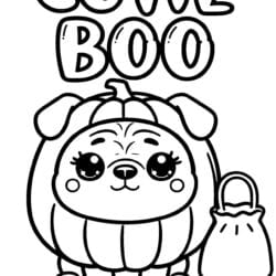 Pug Pumpkin Costume Coloring Page – Free Printable