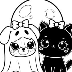 Puppy Ghost Costume Coloring Page – Free Printable