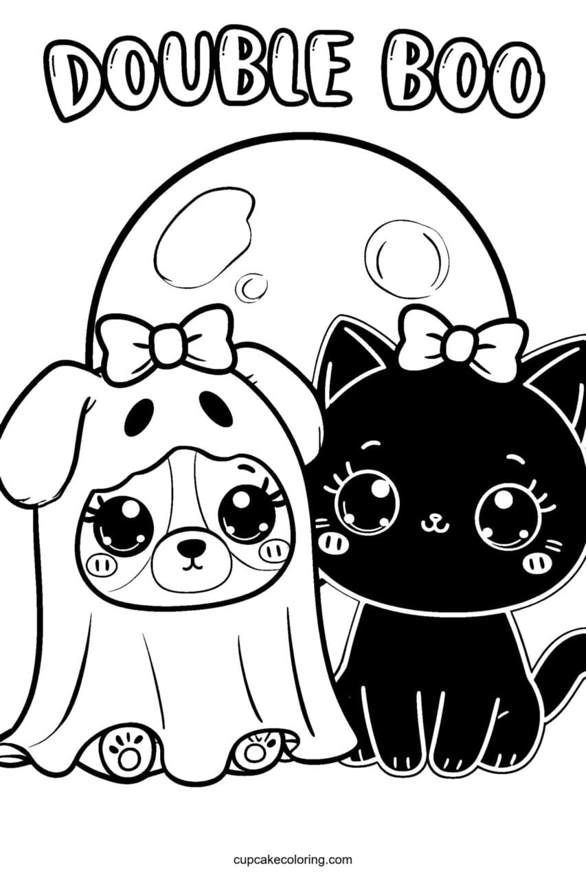 Puppy Ghost Costume Coloring Page – Free Printable