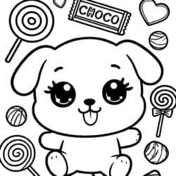 Puppy Sugar Rush Coloring Page – Free Printable