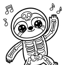 Sloth Silly Bones Coloring Page – Free Printable