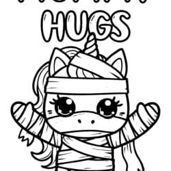 Unicorn Mummy Costume Coloring Page – Free Printable